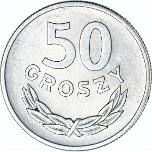 RRR-, 50 groszy 1949, DESTRUKT, ROZWARSTWIENIE BLACHY, bardzo rzadkie