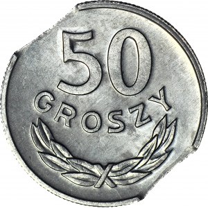 RR-, 50 groszy 1984, DESTRUKT, DWIE końcówki blachy