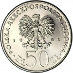 RR-, 50 zloty 1981, Wladyslaw Sikorski, DESTRUKT - DOUBLE DIE, above the date