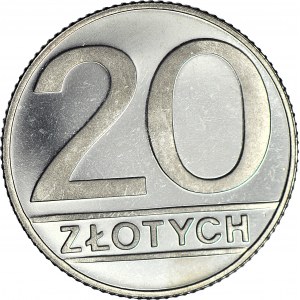 20 złotych 1989, stempel lustrzany, nakład 5000 sztuk