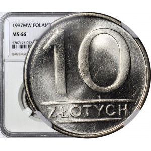 10 złotych 1987, nominał, menniczy, idealny