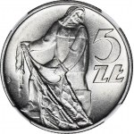 RR-, 5 złotych 1974, Rybak na TRAWCE, trawka obok buta, b. rzadki