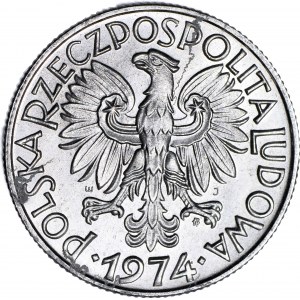 RR-, 5 złotych 1974, Rybak, BEZ MONOGRAMU