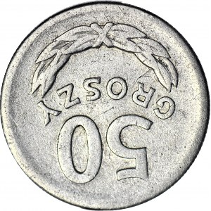 R-, 50 centov 1968, vzácny ročník, DESTRUKT, REFLEXIA 180 stupňov