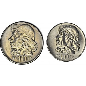 Zestaw 2 szt., PRL, 10 złotych Kościuszko 1966 i 1970, mennicze