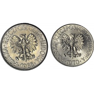 Zestaw 2 szt., PRL, 10 złotych Kościuszko 1966 i 1970, mennicze