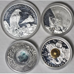 20 i 10 złotych 2007-08, Sokół, Arctowski, Osadnictwo o Pekin, zestaw 4 szt.