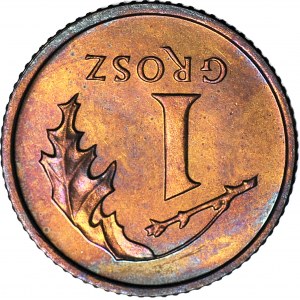 R-, 1 Penny 2000, mint, destruct, REVERSE 180 degrees