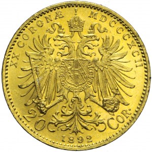 Austria, Franciszek Józef, 20 koron 1892, Wiedeń
