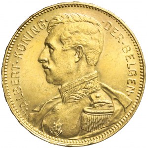 Belgia, Albert I, 20 franków 1914, bardzo ładne