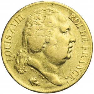 Francja, Ludwik XVIII, 20 franków 1818, Lille