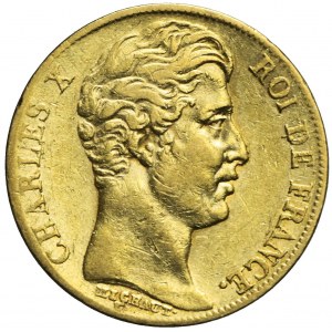 Francja, Karol X, 20 franków 1828, Paryż
