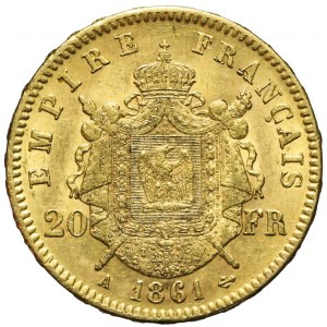 Francja, Napoleon III, 20 franków 1860, Paryż