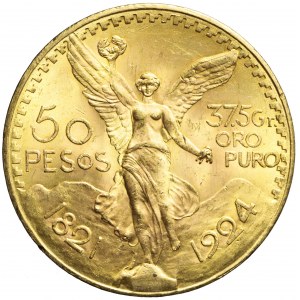 Meksyk, 50 pesos 1924, piękne