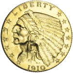 Stany Zjednoczone Ameryki (USA), 2 1/2 dolara, Indianin, 1910, Filadelfia