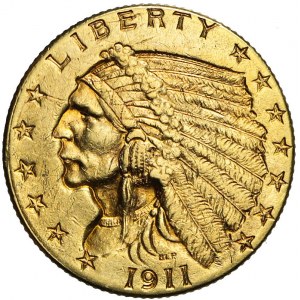 Stany Zjednoczone Ameryki (USA), 2 1/2 dolara, Indianin, 1911, Filadelfia