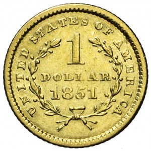 Stany Zjednoczone Ameryki (USA), 1 dolar Liberty Head, 1851, Filadelfia