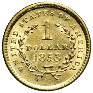 Stany Zjednoczone Ameryki (USA), 1 dolar Liberty Head, 1853, Filadelfia