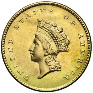 Stany Zjednoczone Ameryki (USA), 1 dolar Indianin, 1854, Filadelfia, bardzo ładny