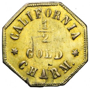Stany Zjednoczone Ameryki (USA), Kalifornia, 1/2 gold Charm 1872