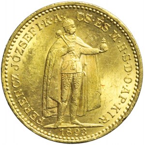 Węgry, 20 koron 1893, Franciszek Józef, Kremnica, piękne