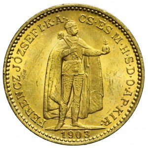 Węgry, 20 koron 1903, Franciszek Józef, Kremnica, piękne