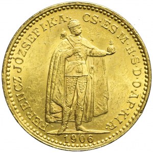 Węgry, 20 koron 1906, Franciszek Józef, Kremnica, bardzo ładne