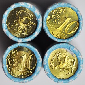 Finlandia, 4 rolki po 40 szt., 10 centów 1999, pierwszy rocznik