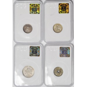 monety kolonialne, Belgia, Niemcy, Anglia, zestaw 4 szt. monet
