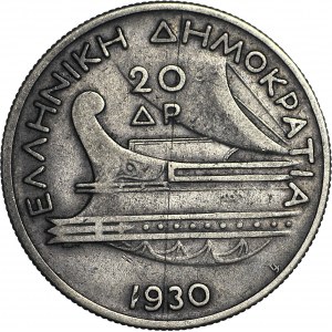 Grecja, II Republika (1924-1935), 20 drachm 1930