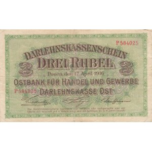 Poznań 3 ruble 1916, ''...nabywa'', ser. P