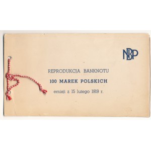 100 Marek Polskich 1919 AH, reprodukcja okolicznościowa NBP w etui