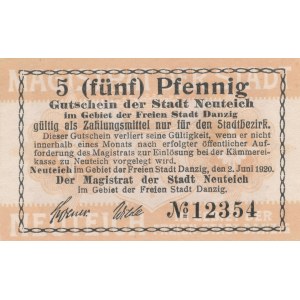 Gdańsk, 5 fenigów 1920 dla Wolnego Miasta Gdańsk, b. rzadki