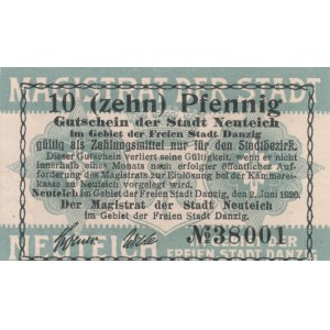 Gdańsk, 10 fenigów 1920 dla Wolnego Miasta Gdańsk, b. rzadki