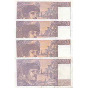 Francja, 20 franków 1987, 1900, 1997, 1997 zestaw 4 szt.