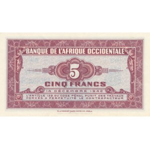 Afryka Zachodnia Francuska, 5 franków 1942