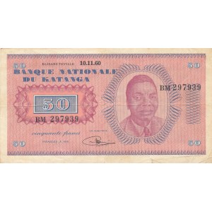 Katanga 50 franków 1960, rzadki