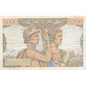 Francja, 5000 Francs 1952, Terre et Mer, rzadki