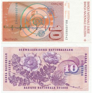 Szwajcaria, 10 franków 1972 i 1982, zestaw 2 szt.