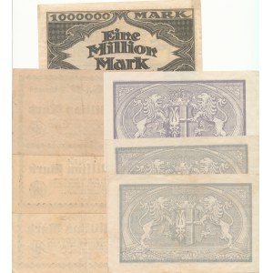 Niemcy, 1.000.000 (milion) marek 1923, zestaw 7 szt.