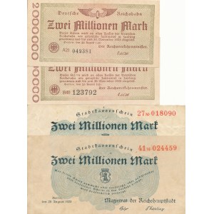 Niemcy, 2.000.000 (dwa miliony) marek 1923, zestaw 3 szt.