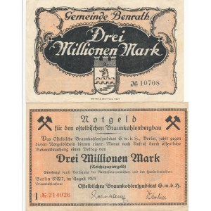 Niemcy, 3.000.000 (trzy miliony) marek 1923, zestaw 2 szt.