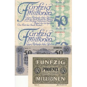 Niemcy, 50.000.000 (pięćdziesiąt milionów) marek 1923, zestaw 4 szt.