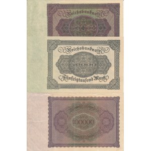 Niemcy, 50.000 1922 i 100.000 marek 1923, zestaw 2 szt.