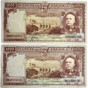 Angola 1000 Escudos 1956 Banknotes. Obverse: Brito Capelo, and Mabubas dam. Lettering: 1000 BANCO DE ANGOLA 1000...