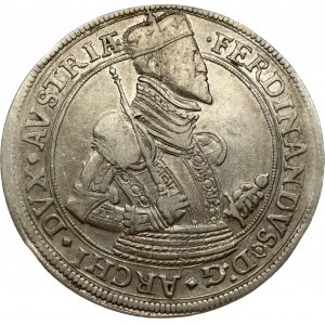 Austria Tyrol 1 Thaler (1577-1595) Ferdinand II Archduke (1564-1595). Obverse: Half portrait of Ferdinand II...