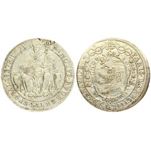 Austria Salzburg 1 Thaler 1621. Paris von Lodron (1619-1653). Obverse: Ornate ovale shield below a cross and a cardinal...