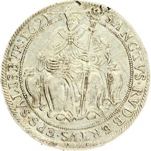 Austria Salzburg 1 Thaler 1621. Paris von Lodron (1619-1653). Obverse: Ornate ovale shield below a cross and a cardinal...