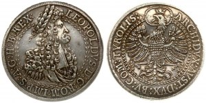 Austria 2 Thaler (1680-86) Hall. Leopold I(1657-1705). Obverse: Laureate portrait with curled wig; armour on shoulder...