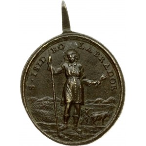 Austria Bohemia Medal (18th Century). Obverse: S. Wenceslaus Patr. Bohem. Reverse: S. Isid. Ro. Labrador. Bronze...